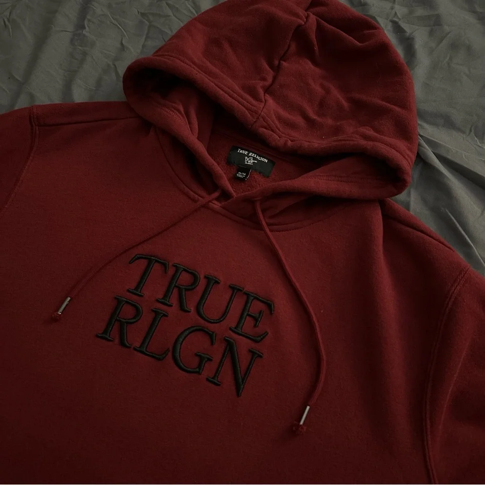 True Religion Embroidered Logo Hoodie - Men’s XL - Red